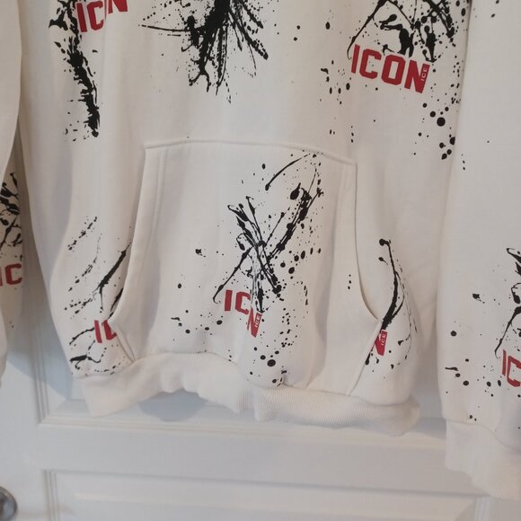 Icon Ice Paint Splatter Hoodie Men Large Graphic All Over Print Streetwe… - Picture 4 of 7